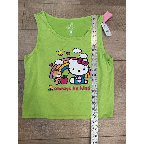 Women's Sanrio Hello Kitty Always Be Kind Graphic Tank Top - Green XXL - Picture 3 of 6